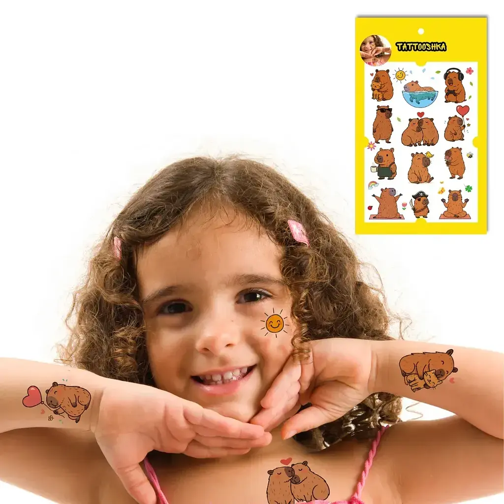 Тату тимчасове в наборі Капібара Tattooshka LB-197 Різнокольоровий shop (4829000018664) - фото 2