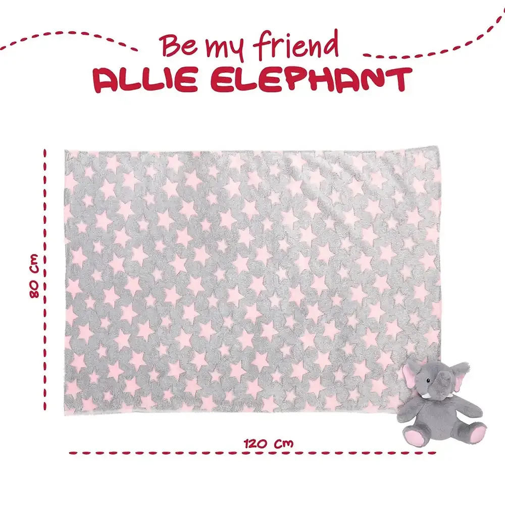 Плед Perletti Toys Allie Elephant з м'якою іграшкою 120x80 см сірий/рожевий (P13068) - фото 5