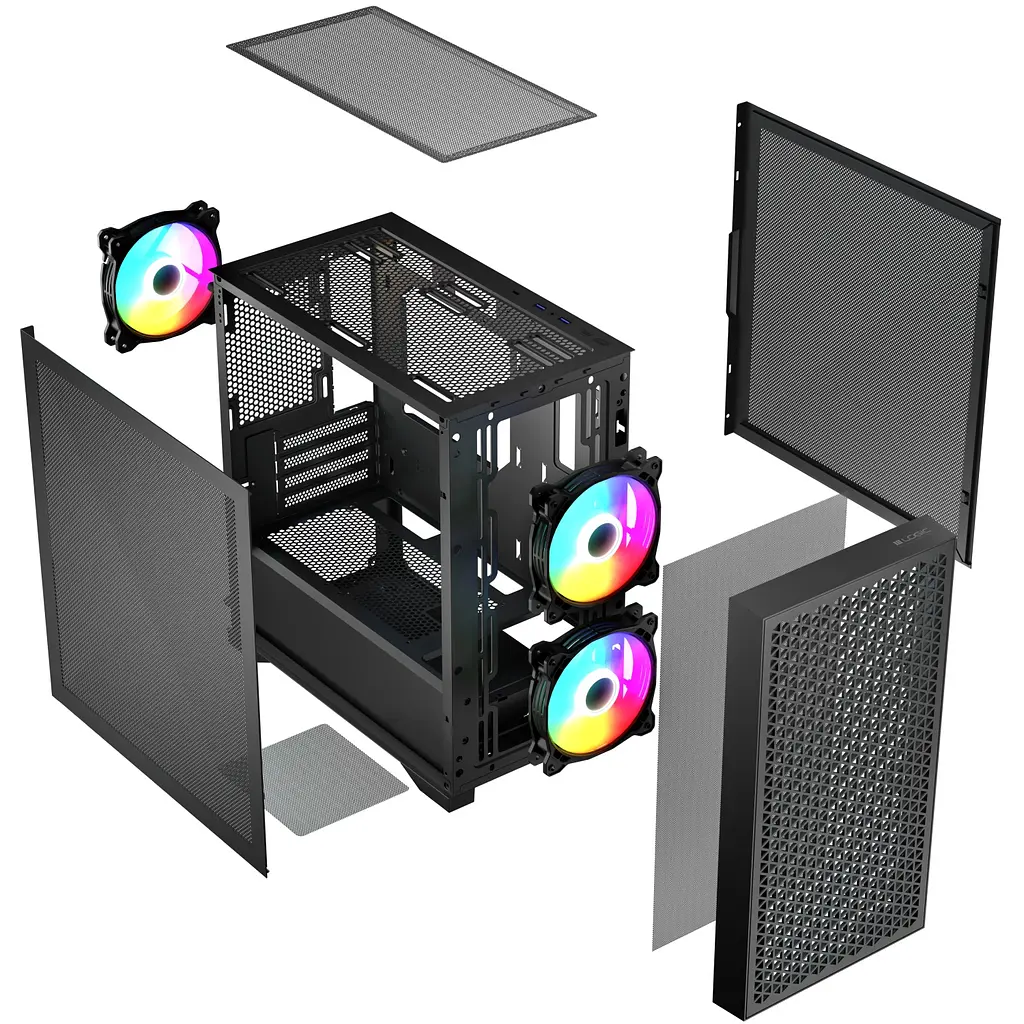 Корпус LogicConcept DART PRO ARGB MINI BLACK MESH fans 3x120mm без БП mATX - фото 5
