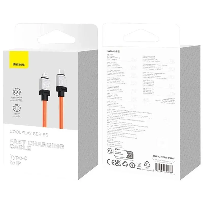Кабель Baseus CoolPlay Series Fast Charging Cable Type-C to Lightning 20W 2m CAKW000107 Orange - фото 5
