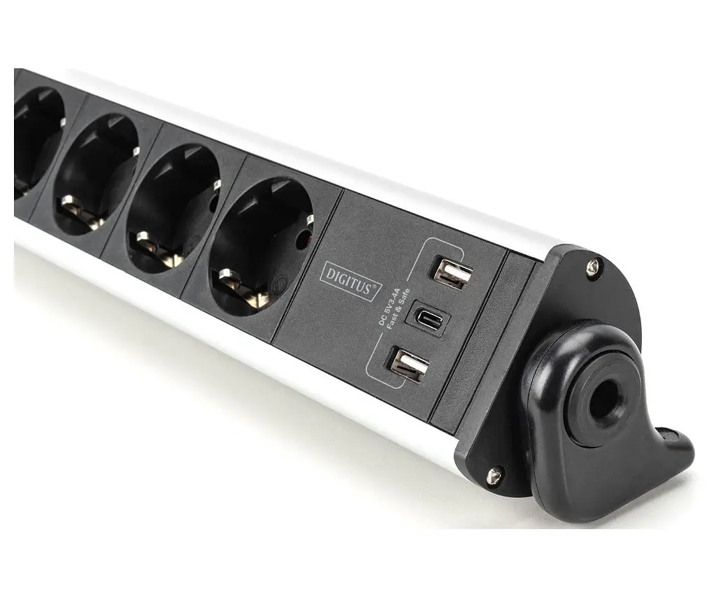 Мережевий фільтр-подовжувач DIGITUS DA70624 Office, 6xSchuko 16A, 3xUSB 2A, 3680 Вт, 1.5 м - фото 3