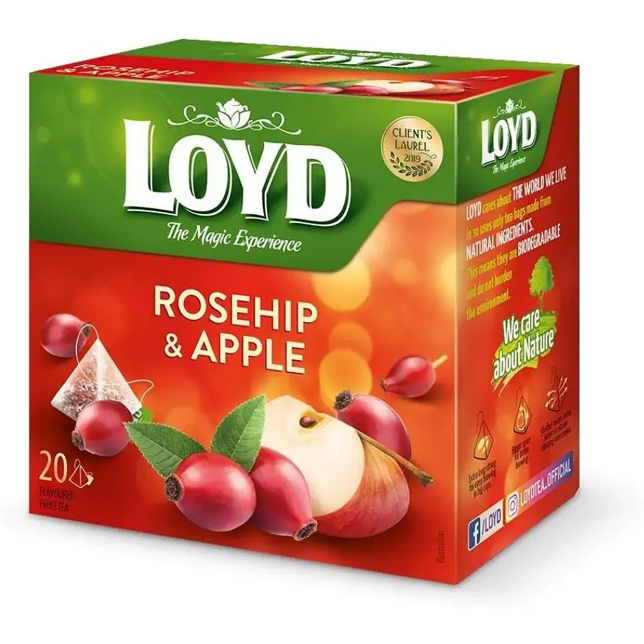 Чай фруктовий Loyd Rosehip&Apple, шипшина та яблуко, в пірамідках, 40 г - фото 2