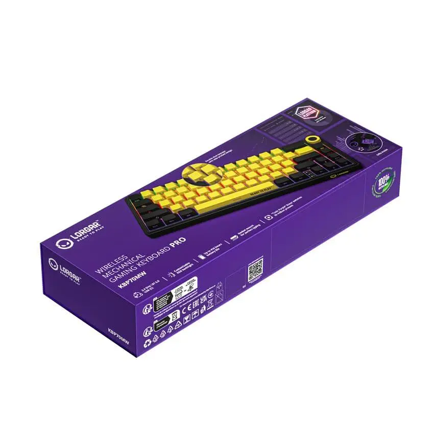 Клавиатура Lorgar KBP70MW Pro Wireless 65% Compact Black Yellow EN/UA (LRG-KBP70MW-YL-US) - фото 10