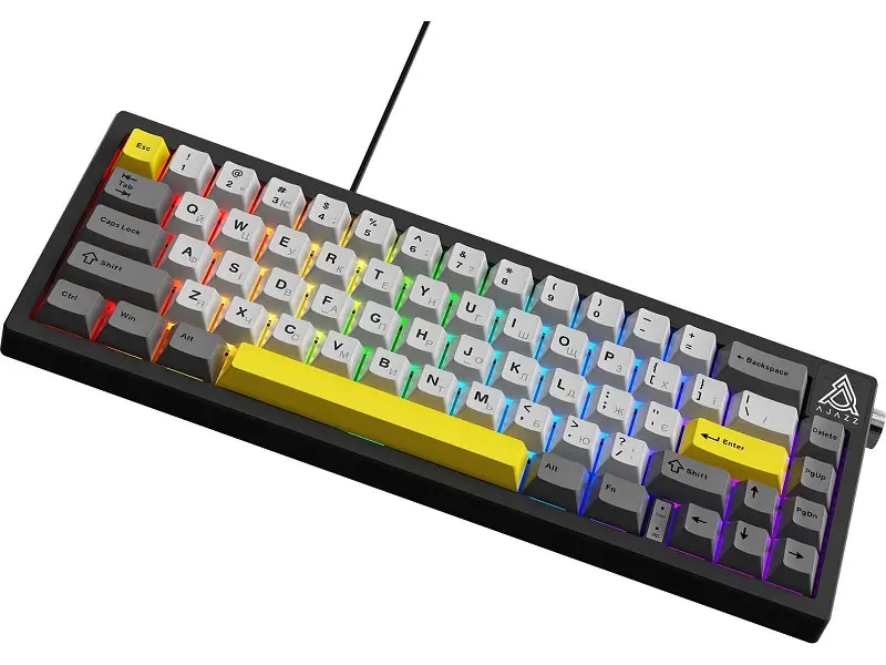 Клавіатура Ajazz AK650 Moon Yellow Switch Black USB-C (AK650-MY-GWY) - фото 2