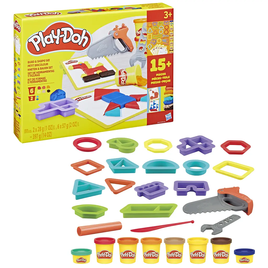 Набор для творчества Hasbro Play-Doh Set Build and Shape с массой для лепки (G0345_G0347) - фото 3