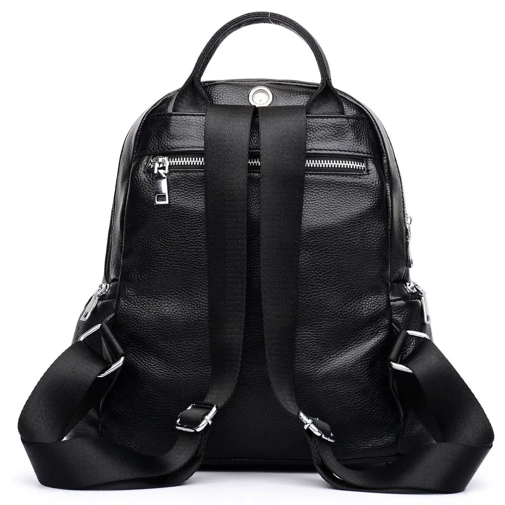Рюкзак жіночий шкіряний міський чорний трансформер 35588 Tiding Bag - фото 7