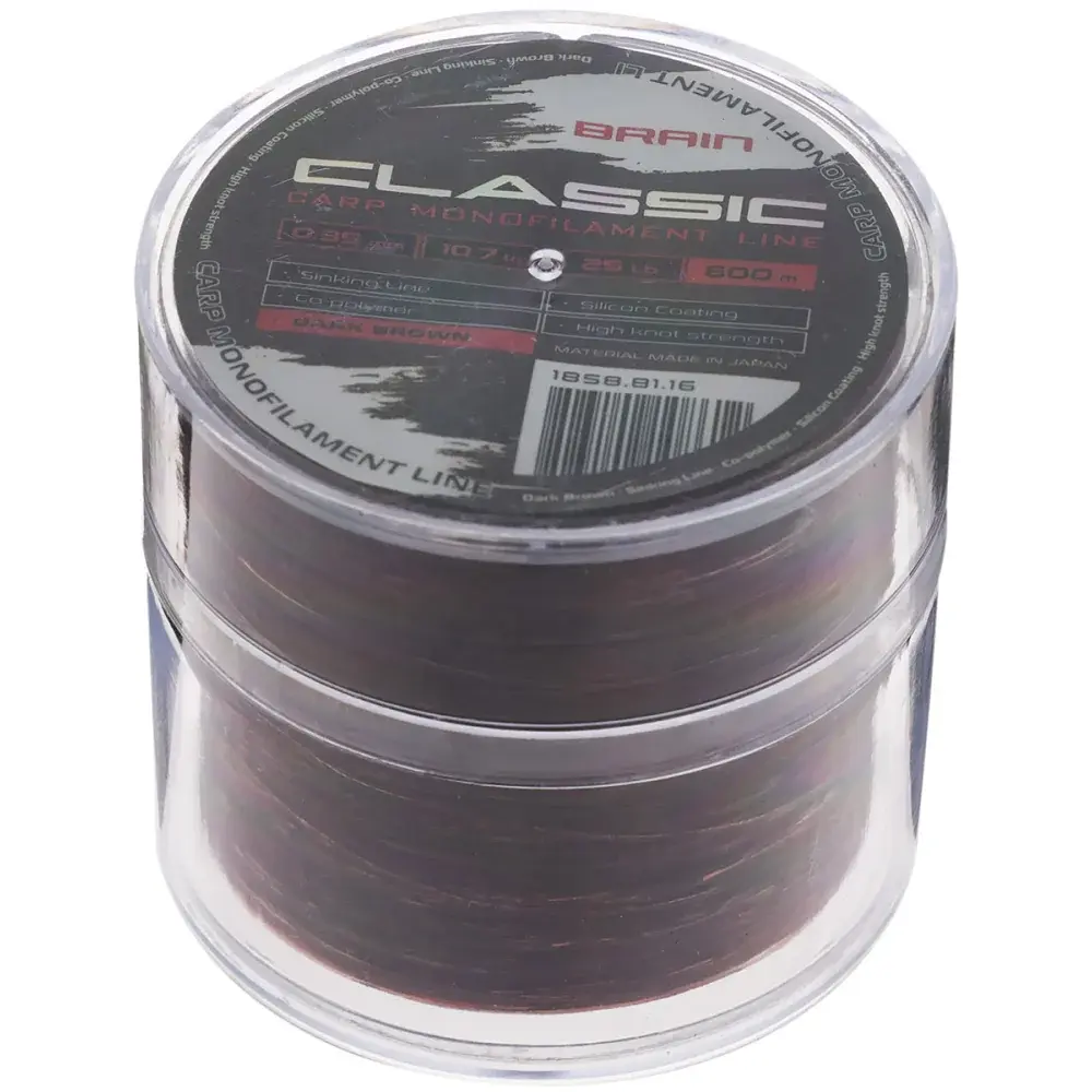 Леска Brain Classic Carp Line (dark brown) 600 м 0.35 мм 25 lb 10.7 кг - фото 2