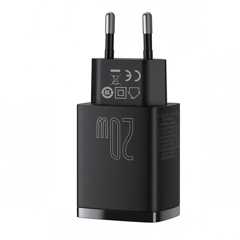 Зарядное устройство для Baseus Compact Quick Charger USB+Type-C 20W Черный (CCXJ-B01) - фото 4