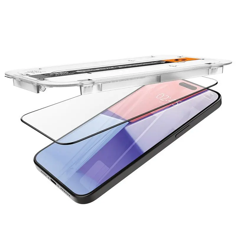 Захисне скло Spigen Glass tR EZ Fit HD FC Black для iPhone 15 Pro (AGL06899) - фото 5