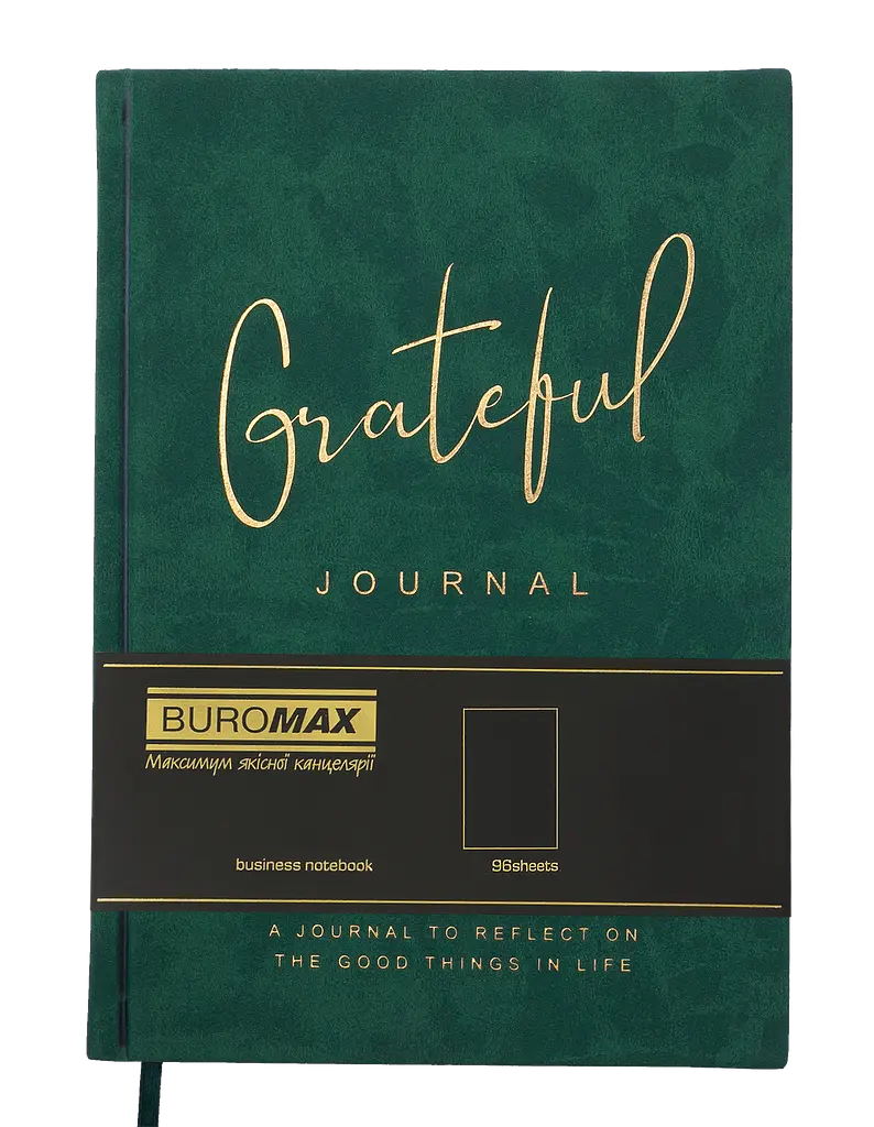 Блокнот діловий Buromax Grateful А5 96 арк. без лініювання обкладинка штучна шкіра зелений (BM.295019-04) - фото 2