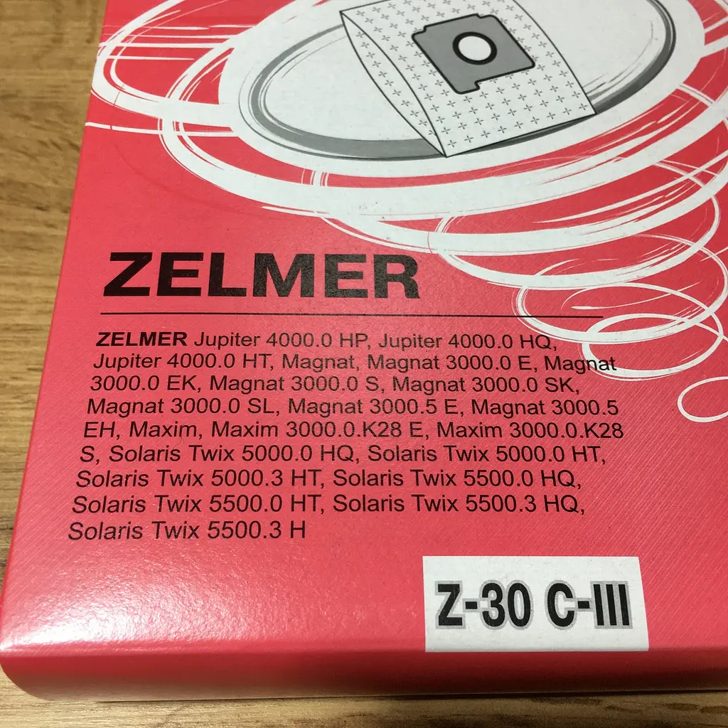Мішки для пилососу Zelmer Solaris Twix, Jupiter, Слон Z-30 C-3 (5 штук в упаковці) 49.4200 (ZVCA300B) - фото 2