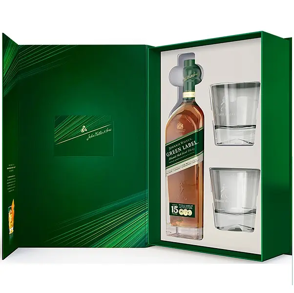 Віскі Johnnie Walker Green label, 43%, 0,7 л + 2 келихи - фото 2