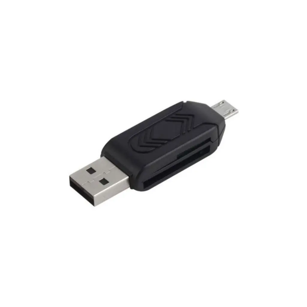 Картрідер зчитувач карт пам'яті STLab U-375 OTG зовнішній 2 інтерфейс USB + Micro-USB чорний - фото 5