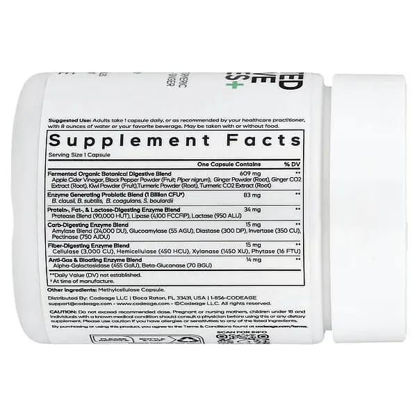 Ензими Fermented Digestive Enzymes+ 90 рослинних капсул Codeage vit0006031 - фото 2