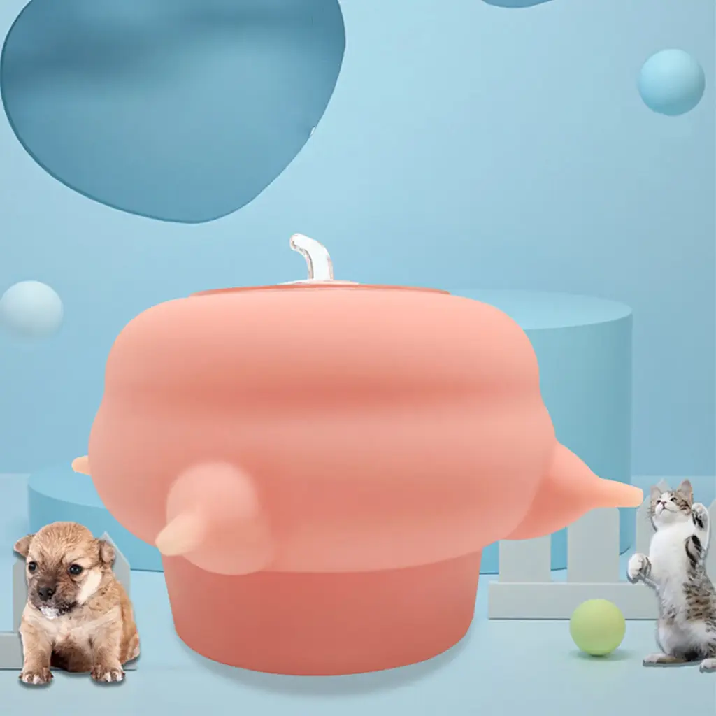 Cиліконова годівниця для молока для цуценят і кошенят Derby pink з підставкою - фото 2