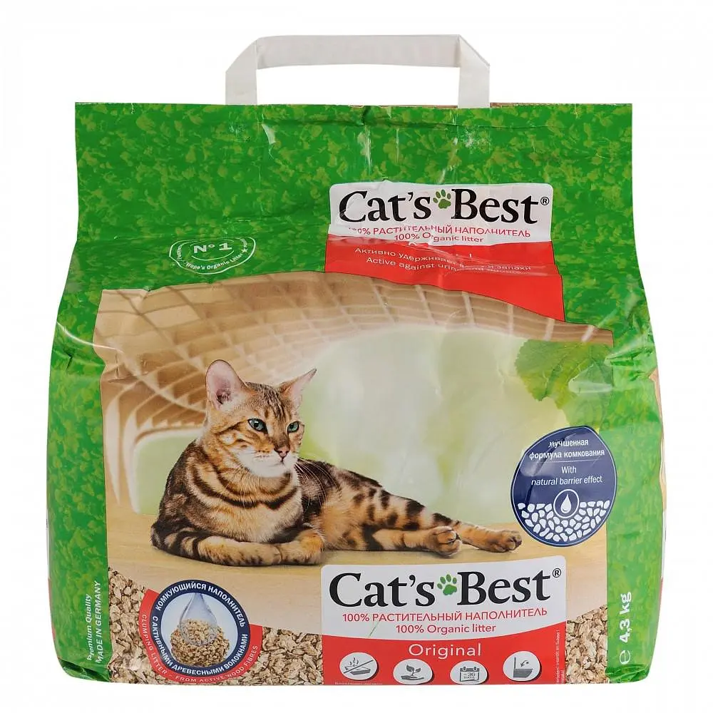 Наповнювач для котячого туалету Cat’s Best Original Еко Плюс деревний 10 л/4.3 кг (арт.JRS324092)