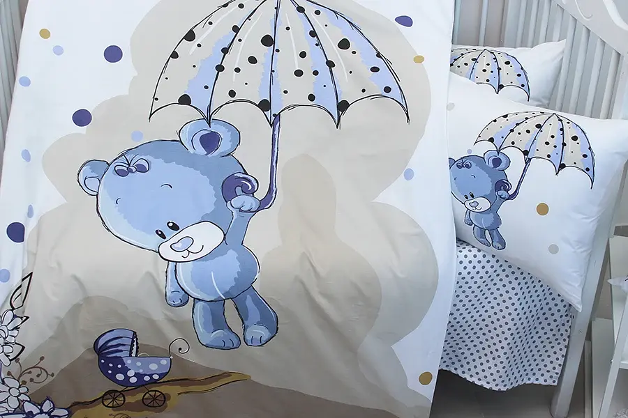 Комплект постільної білизни в ліжечко Tag Tekstil Umbrella blue для немовлят Парасолька (блакитна) - фото 3