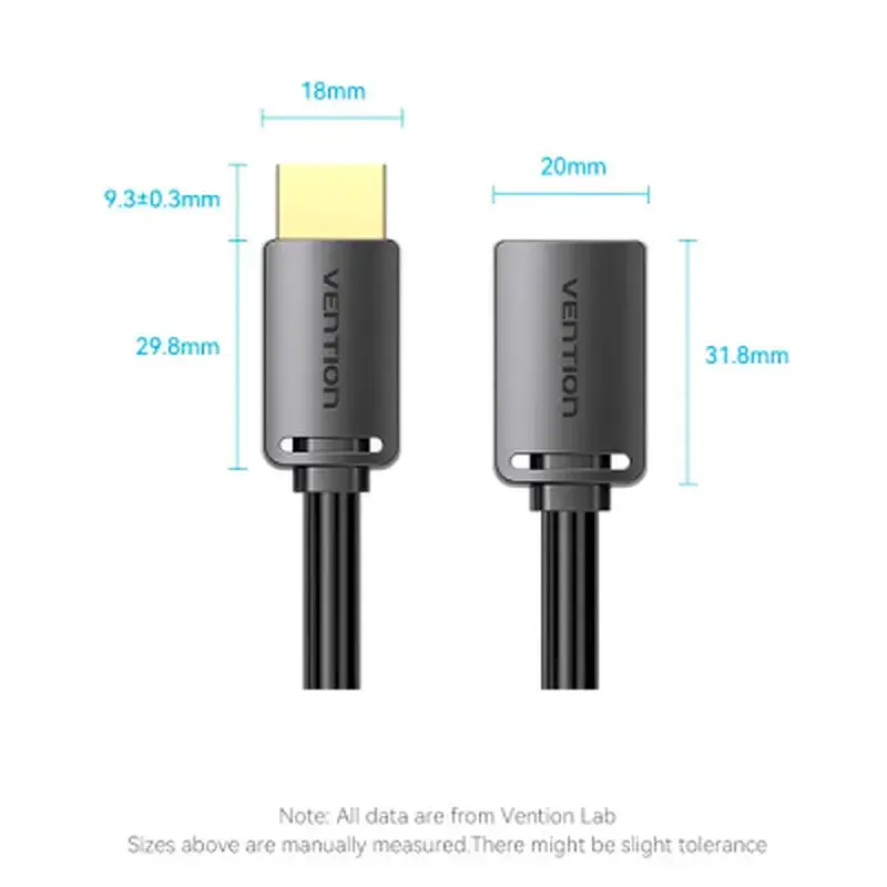 Кабель мультимедійний HDMI M to HDMI F 5.0m V2.0 4K60Hz Vention (AHCBJ) - фото 12