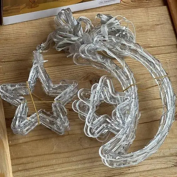 Гірлянда-штора Зірки та Місяць 3 м тепле світло USB ∙ Світлодіодна штора SF-43 із місяцем і зірками - фото 4