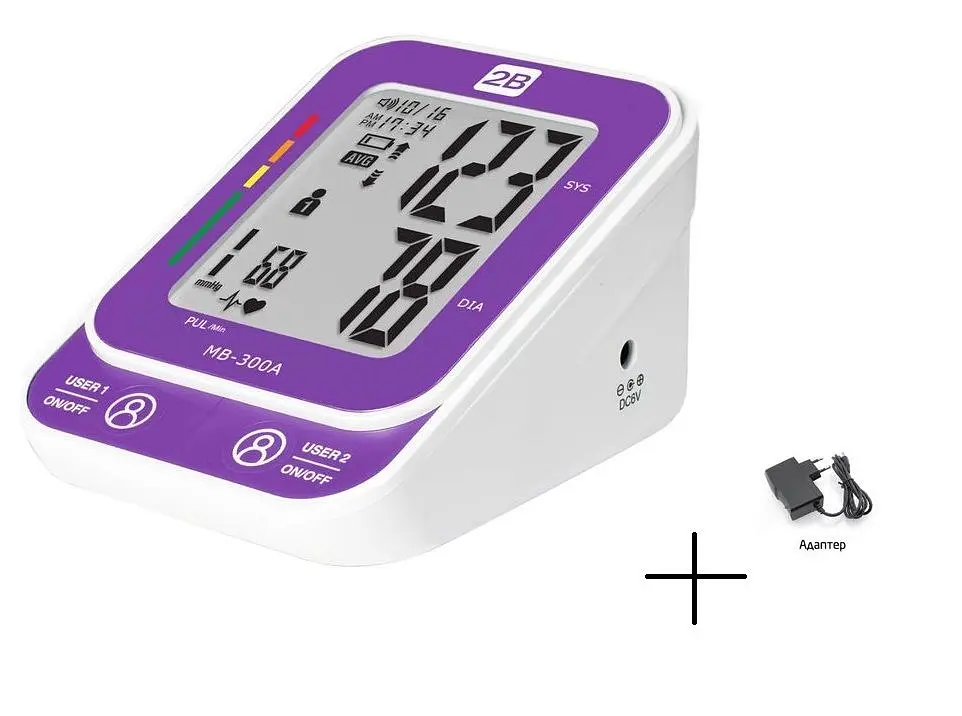 Тонометр 2B MB-300a с голосовым сопровождением и адаптером автоматический на плечо - фото 2