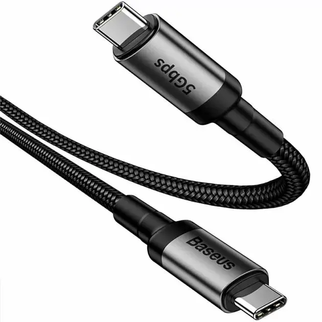 Кабель Baseus Cafule USB-C to USB-C 1m Black (CATKLF-GG1) [54147] - фото 2