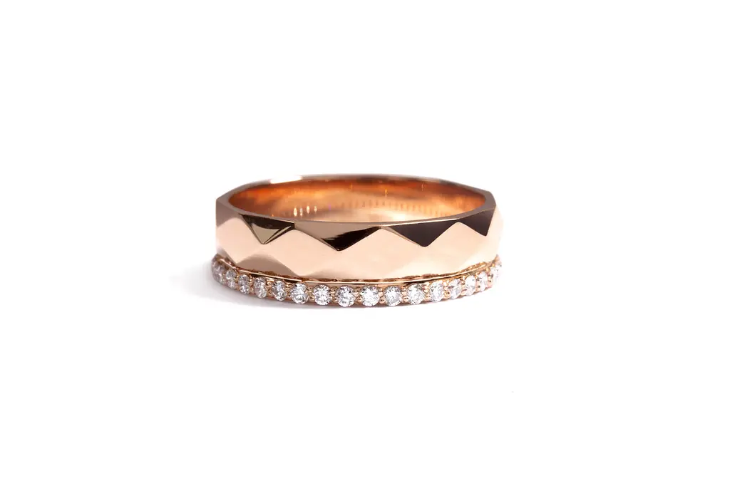 Жіноча обручка з червоного золота з фіанітами OK-0030 14 - фото 3