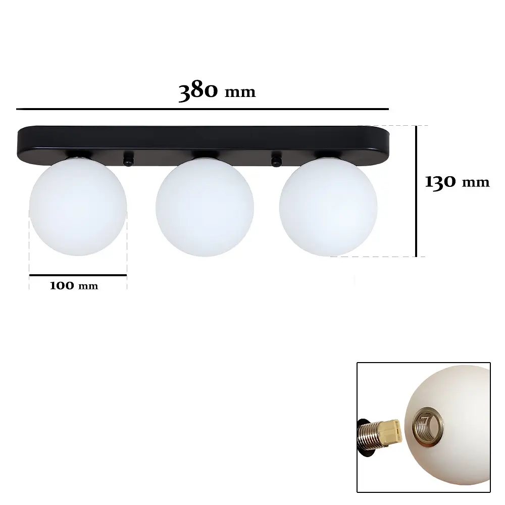 Люстра стельова Levistella 761X100F-3 BK+WH (380), G9, 3 лампочки, чорний та білий, сучасний стиль для дому - фото 2