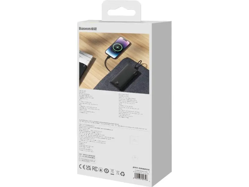 Зовнішній акумулятор (павербанк) BASEUS Airpow Fast Charge 30000mAh 20W Black (PPQD090101) - фото 9