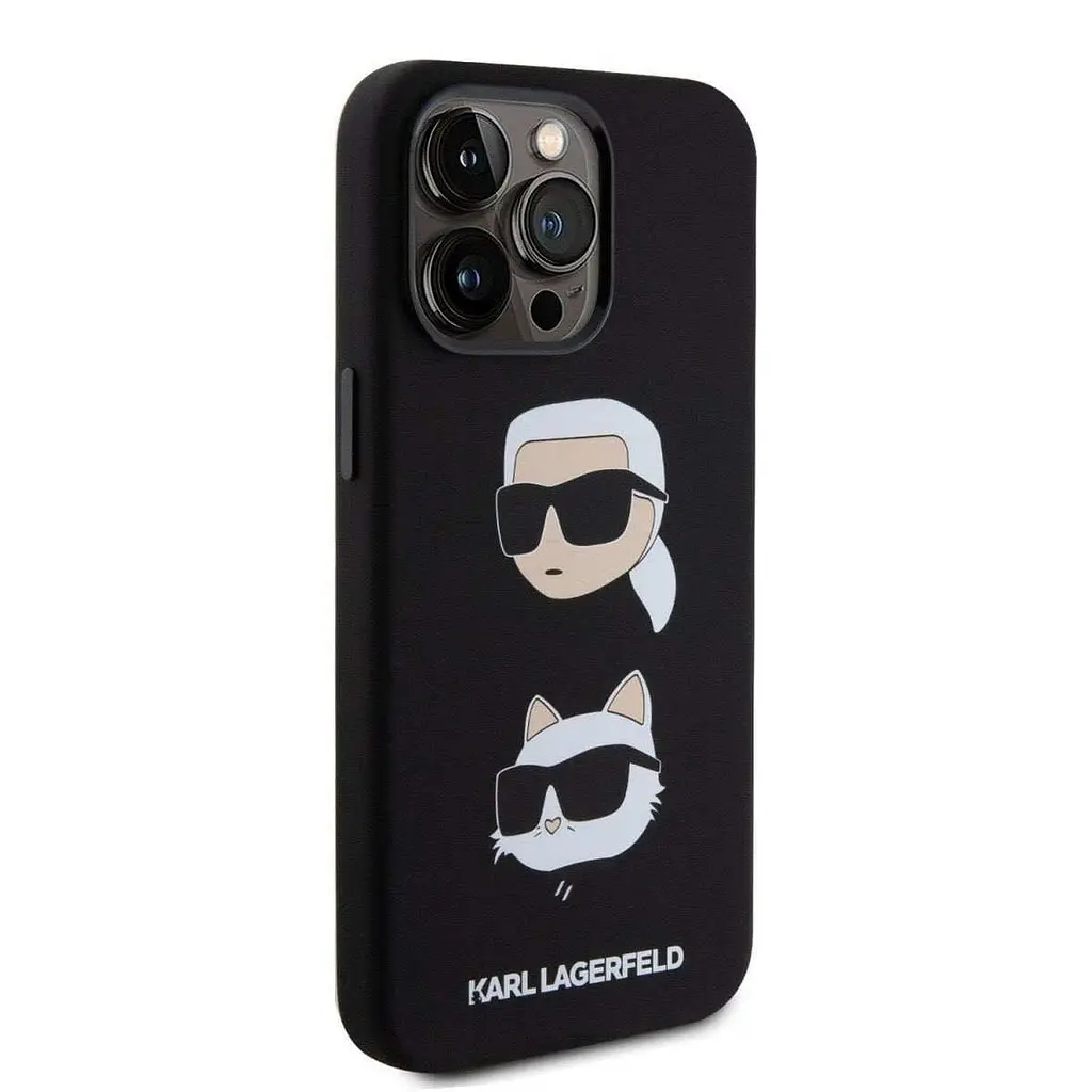 Чехол Karl Lagerfeld Liquid SilicOne Karl and Choupette Heads для iPhOne 15 Pro Max Black (57983116861) - фото 3