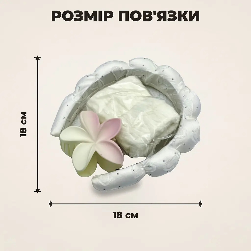Пов'язка для волосся з заколкою, набір для вмивання та догляду за шкірою - фото 3