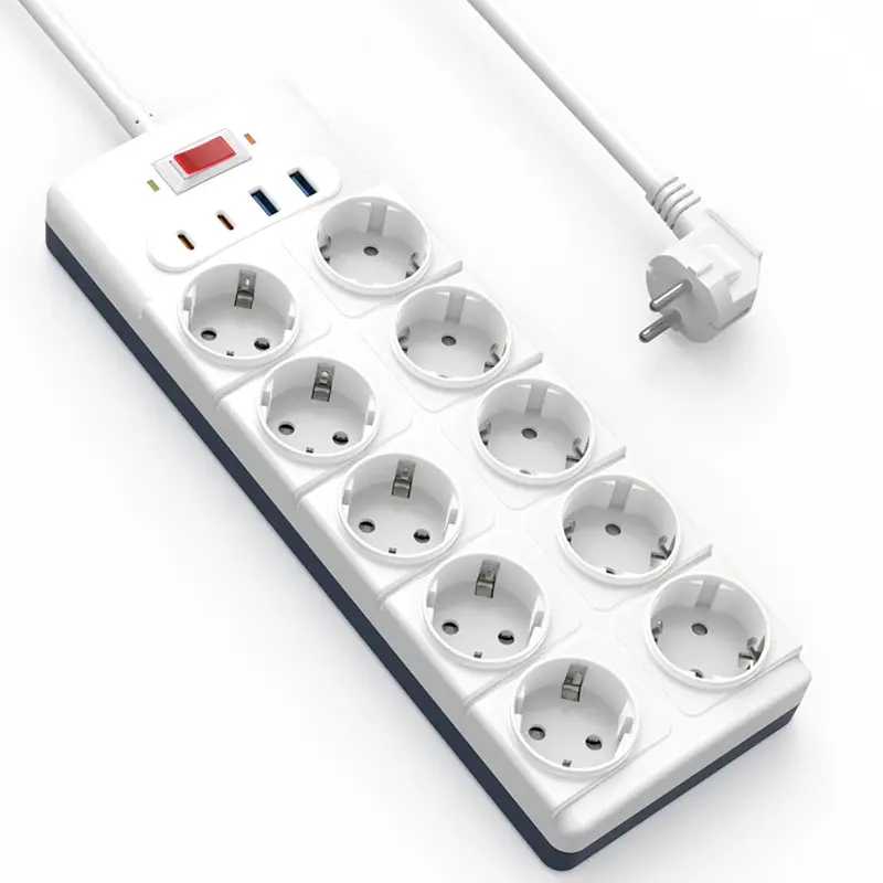 Подовжувач S008 Power Strip PD20W (2USB-A/2C/10xSocket) (2 m) White Wiwu teh0029516