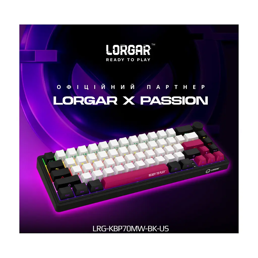 Клавіатура Lorgar KBP70MW Pro RGB Wireless/Bluetooth/USB UA Black/Red (LRG-KBP70MW-BK-US) - фото 3