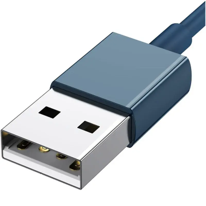 Дата кабель USB 2.0 AM to Lightning + Micro 5P + Type-C 1.5m 3.5A blue Baseus (CAMLTYS-03) - фото 4