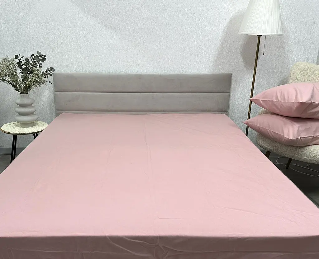 Простирадло на резинці Ecotton 140х200 см з бавовни Pink рожевий (24424)