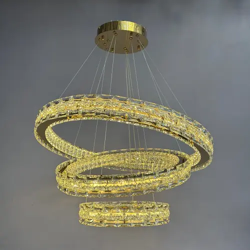Люстра Linisoln 7896-80x60x40 метал, кришталь, LED, 110 Вт, 60-130 см, освітлювана площа 20-22 кв. м, пульт dimmer - фото 4