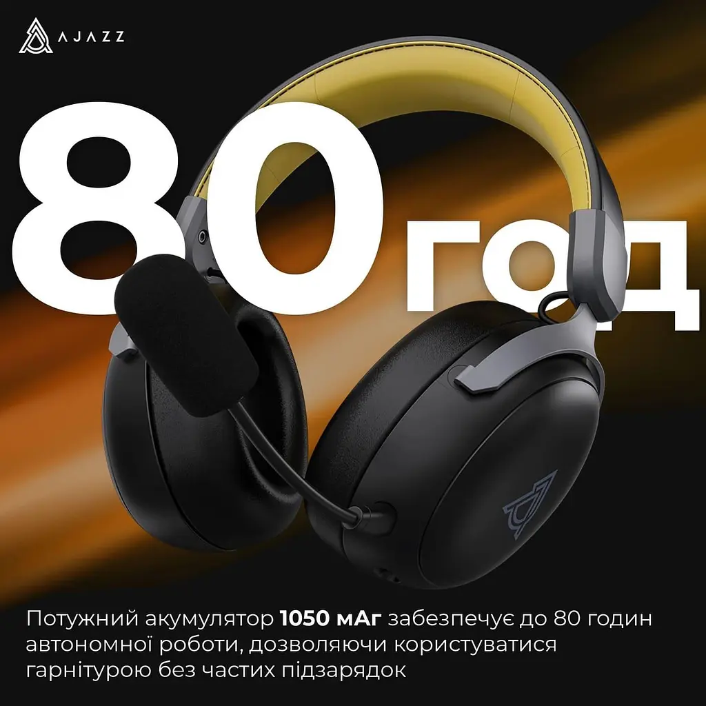 Ігрова гарнітура Ajazz AHM08 MAX Black Gray Yellow (AHM08-MAX-BGY) - фото 10