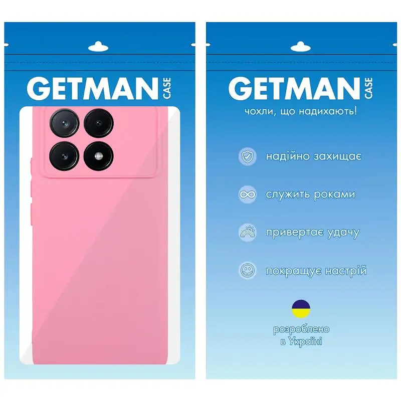 Чехол TPU GETMAN Liquid Silk Full Camera для Xiaomi Poco X6 Pro Розовый / Pink - фото 6