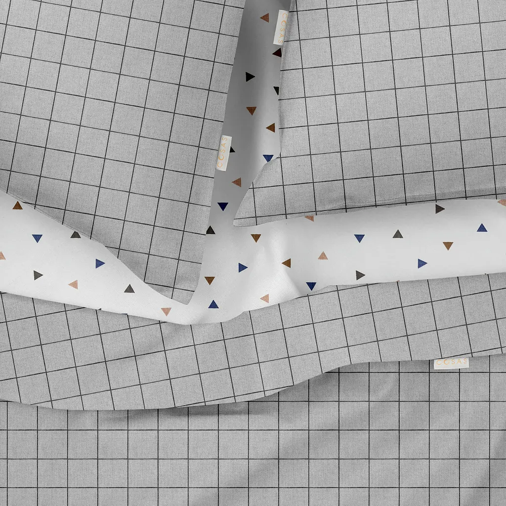 Комплект постільної білизни Cosas Grey geometry CS8 Євро сірий (CellAshgrey_DeltaColor_200) - фото 3