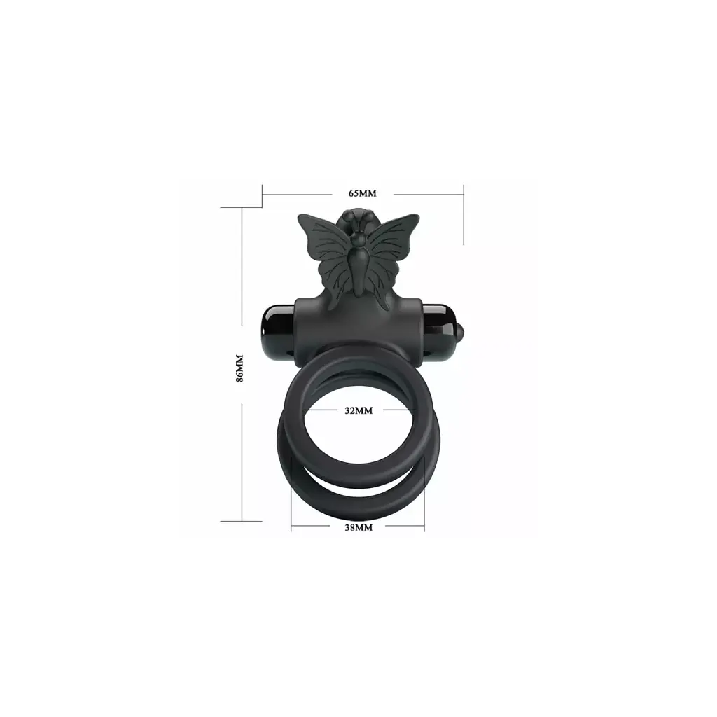 Ерекційне віброкільце Pretty Love Vibrating Dual Rings, 3.2-3.8 см - фото 4