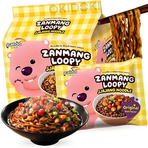 Локшина Paldo Zanmang Loopy Jjajang noodle Intense Spicy Flavor 110 г - фото 2