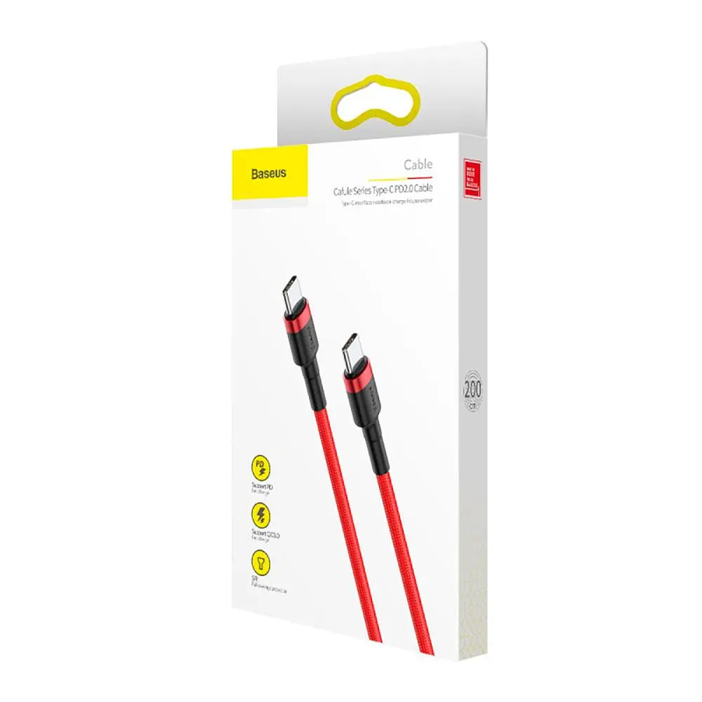 Кабель Baseus Cafule USB Cable Type-C-Type-C 3A 2m Червоний - фото 2