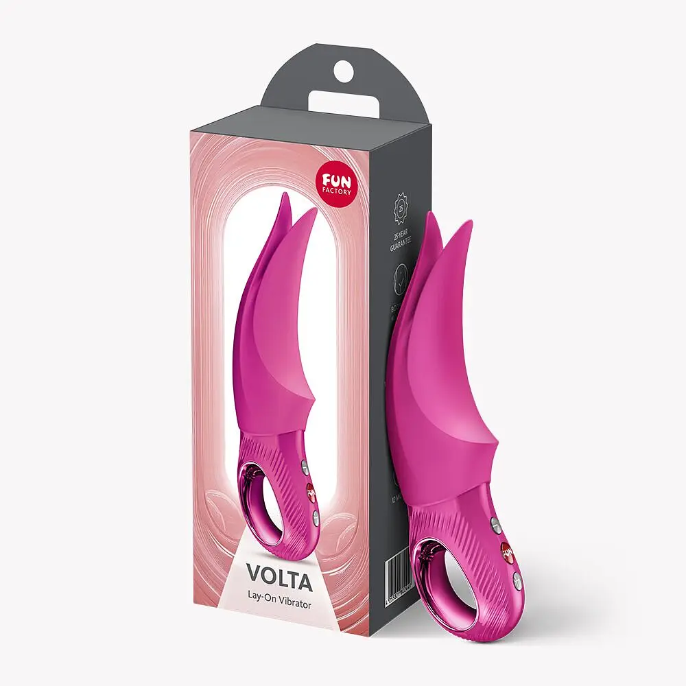 Вібратор для клітора Fun Factory VOLTA Magenta, гнучкий подвійний кінчик - фото 8