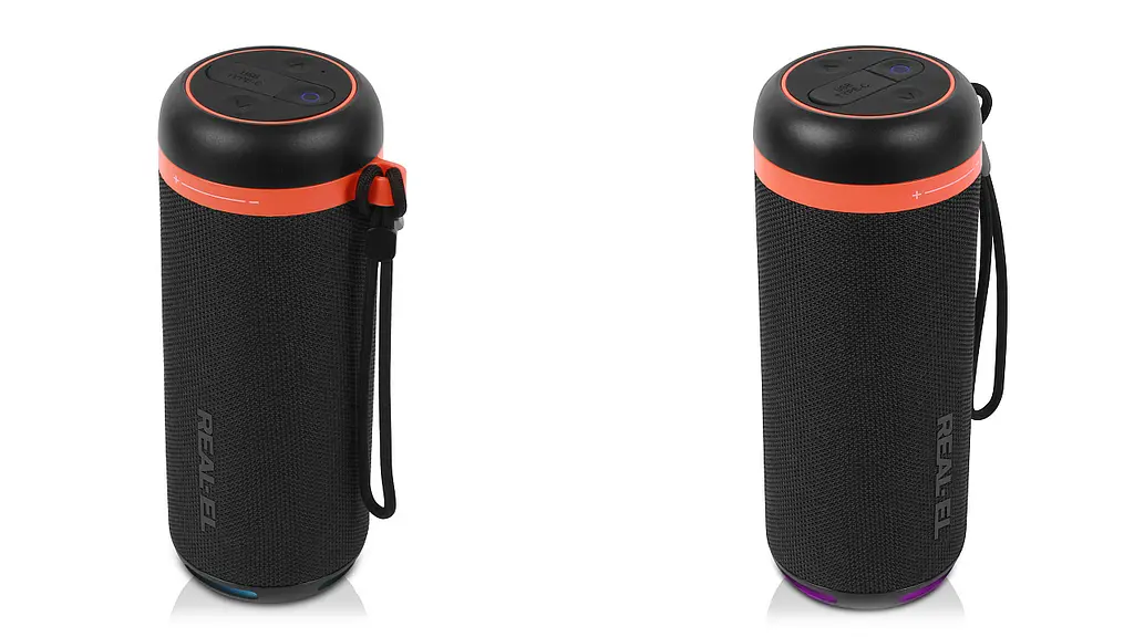 Колонка портативна 2.0 Real-El X-7011 Black, 2 x 5 Вт, пластиковий корпус, Bluetooth, USB - А/USB - C, RGB підсвічування, живлення від акумулятора, вбудований мікрофон, 86 дБ, 1800мА*год, час роботи 10 год (EL121600026) - фото 6