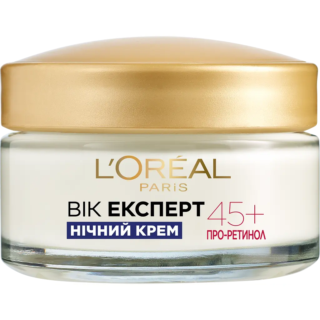 Набор: нічний крем для обличчя L'Oreal Paris Вік експерт 45+ Ліфтинг-догляд проти зморщок 50 мл + дневной крем для лица L'Oreal Paris Возраст эксперт 45+ Лифтинг-уход против морщин 50 мл - фото 2