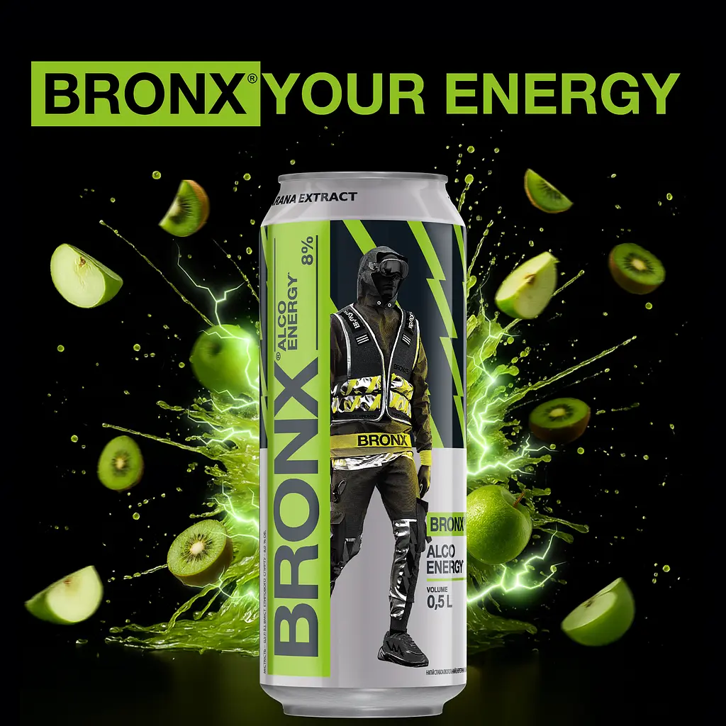 Напій слабоалкогольний енергетичний Bronx ківі яблуко 8% 0.5 л з/б - фото 3