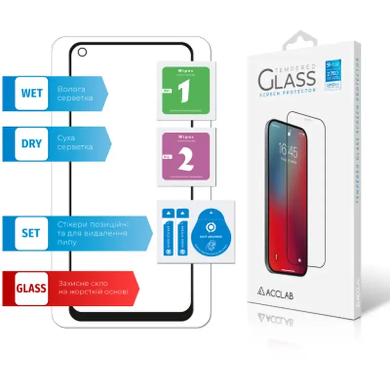 Скло захисне ACCLAB Full Glue Oppo A96 (1283126522147) - фото 6