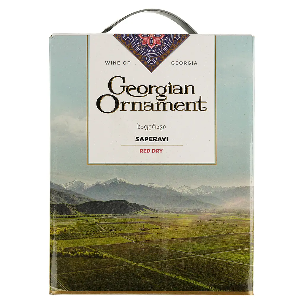 Вино Georgian Ornament Saperavi червоне сухе 3 л - фото 2