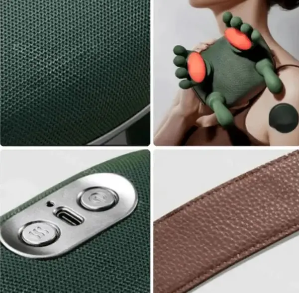 Електромасажер для шиї плечей і спини бездротовий No Brand 10 режимів Зелений (2104618895) - фото 6
