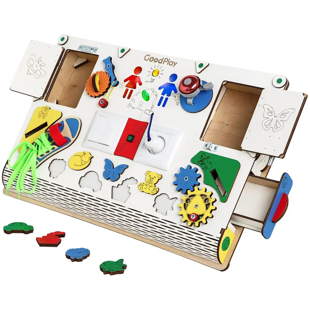 Бизиборд GoodPlay с подсветкой развивающий 56х38х9 см (D005) - фото 3