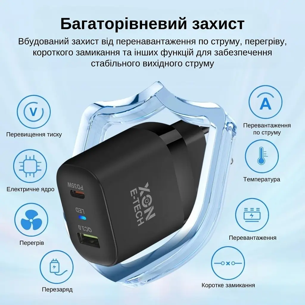 Зарядное устройство XON PowerCharge 35W (PD35) USB Type-C (PCWB035035A1С1B 6112) Черный - фото 4